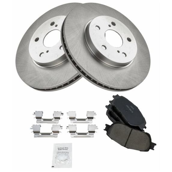 Geelife Front Posi Ceramic Disc Brake Pad and Rotor Pair Kit For 2002-2010 Lexus Toyota