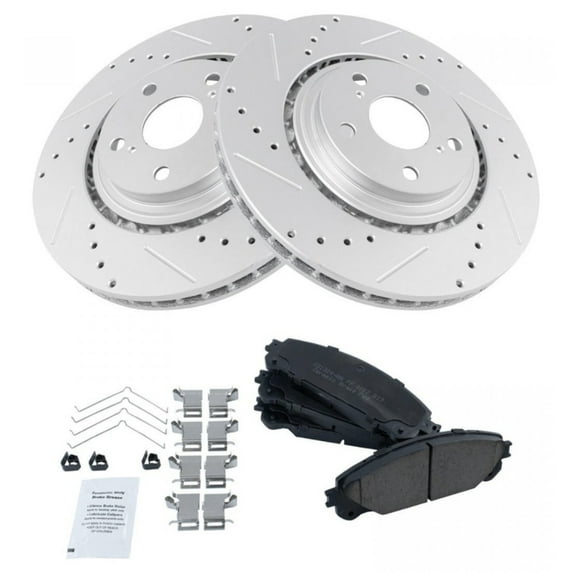 Geelife Front Posi Ceramic Disc Brake Pads & Performance Drilled Slotted Rotors