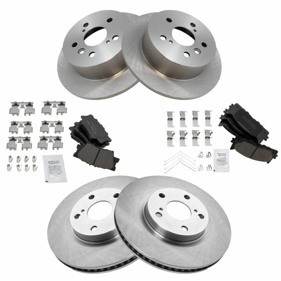 Geelife Front & Rear Ceramic Brake Pad & Disc Rotor Kit For Avalon Camry ES300h ES350