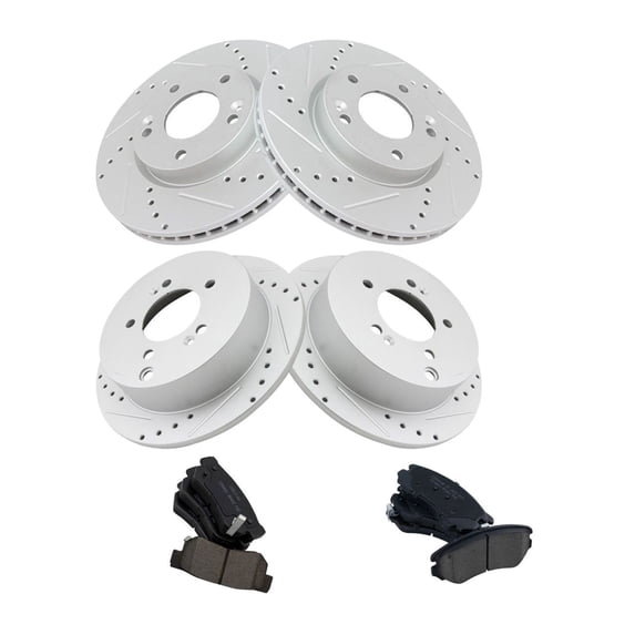 Geelife Front & Rear Ceramic Brake Pad Performance Rotor Kit for Hyundai
