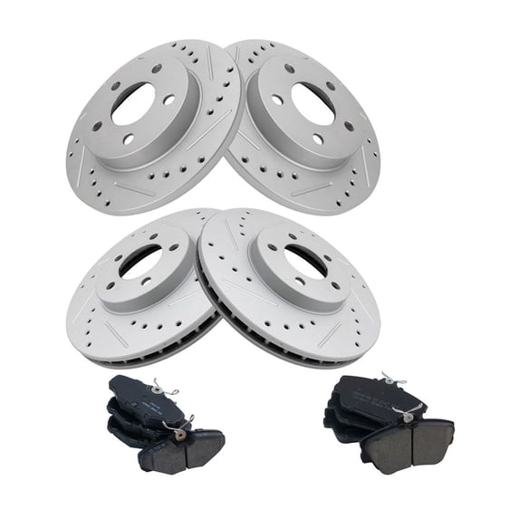 Geelife Front & Rear Ceramic Brake Pad & Performance Rotor Set Kit for Taurus Sable