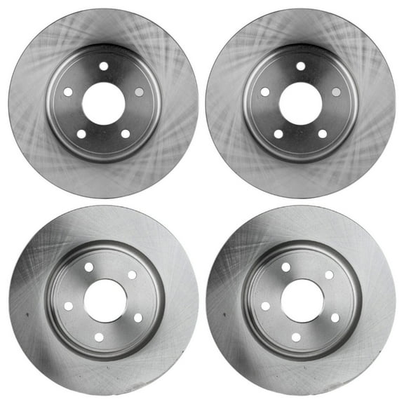 Geelife Front & Rear Disc Brake Rotors For Chrysler Dodge Ram Volkswagen 2Piston Caliper