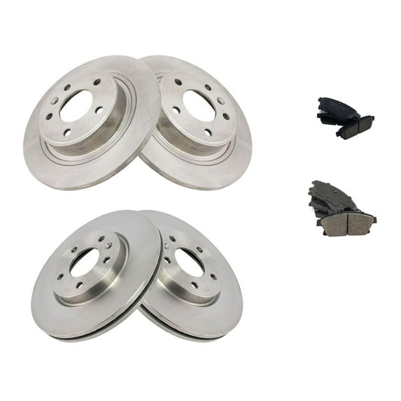 Geelife Front & Rear Posi Ceramic Disc Brake Pad & Rotor w/Chemicals