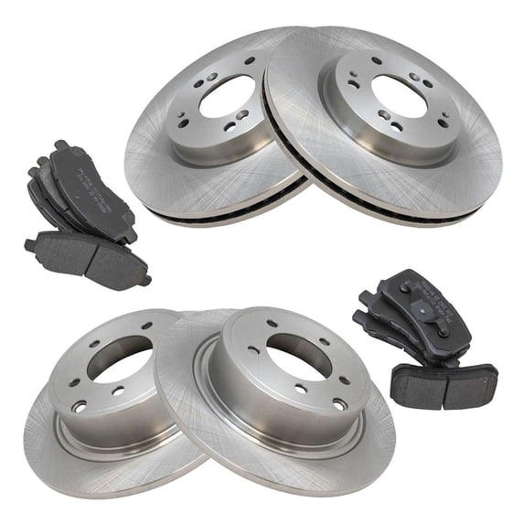 Geelife Front & Rear Posi Metallic Disc Brake Pad & Rotor Kit for Dodge Chrysler