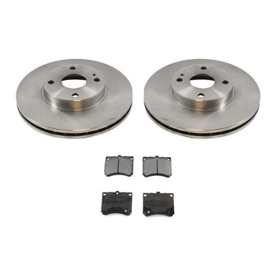 Geelife Front Rotors Brake Pads & with Rear Drums For 1997-2003 Escort 1997-1999 Tracer