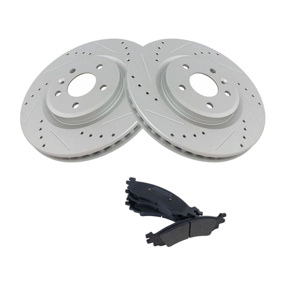 Geelife Front Semi Metallic Brake Pad & Performance Rotor Kit For 2010-2012 Taurus SHO