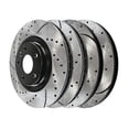 thumbnail image 1 of Geelife Front and Rear Drilled Slotted Brake Rotors Set of 4 for Chevy Malibu Impala V6, 1 of 7