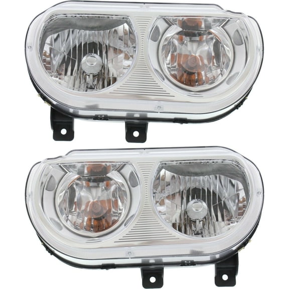 Geelife Halogen Headlight Set Left and Right For 2009-2014 Dodge Challenger Coupe