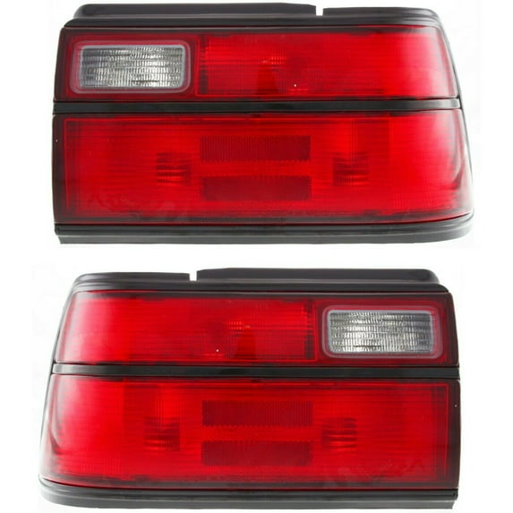 Geelife Halogen Tail Light Set For Toyota 1991-1992 Corolla Clear/Red Lens w/ Bulbs 2Pcs