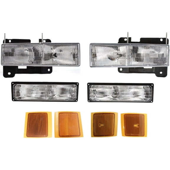 Geelife Headlight Driving Head light Headlamp Kit Driver & Passenger Side For Chevy