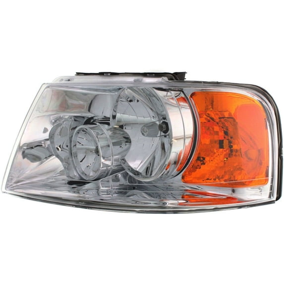 Geelife Headlight For 03-06 Ford Expedition Sport Utility Left Chrome Housing With Bulb