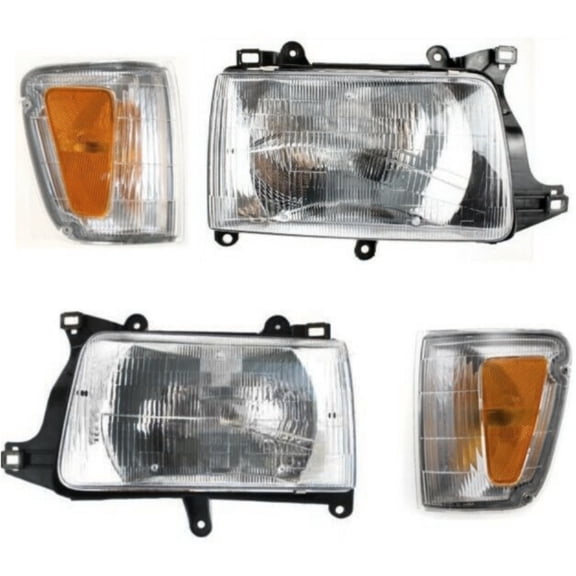 Geelife Headlight Kit For 1993-1998 Toyota T100 Left and Right Side 4pc