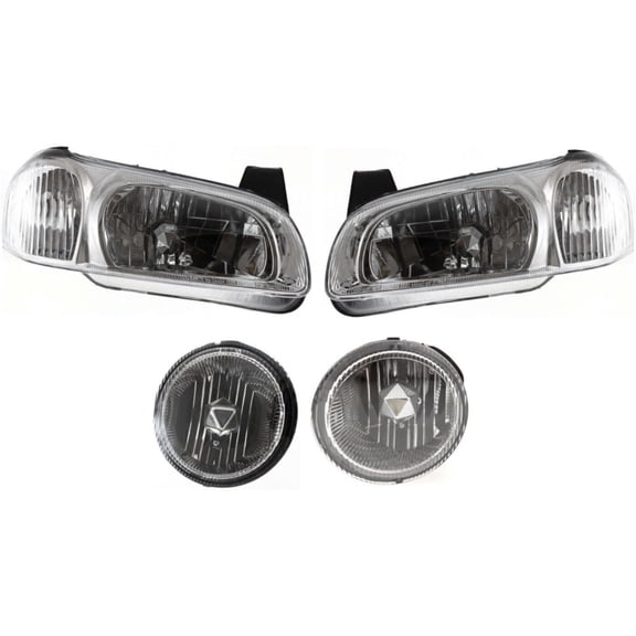 Geelife Headlight Kit For 2000-2001 Nissan Maxima Sedan Left and Right 4Pc