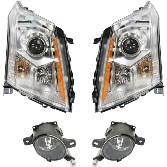 Geelife Headlight Kit For 2010-2013 SRX Driver and Passenger Side Clear Lens