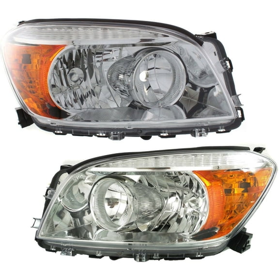 Geelife Headlight Set For 06-08 RAV4 Sport Utility Left and Right Chrome Housing 2Pc