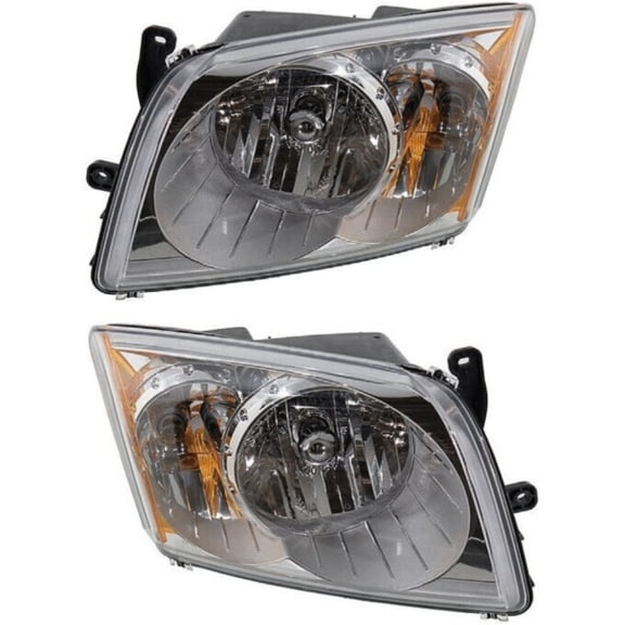 Geelife Headlight Set For 2007-2012 Dodge Caliber Hatchback Left and Right With Bulb 2Pc