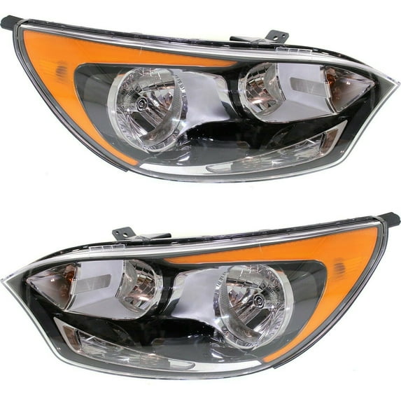 Geelife Headlight Set For 2012-2017 Rio Hatchback Hatchback Left and Right With Bulb 2Pc