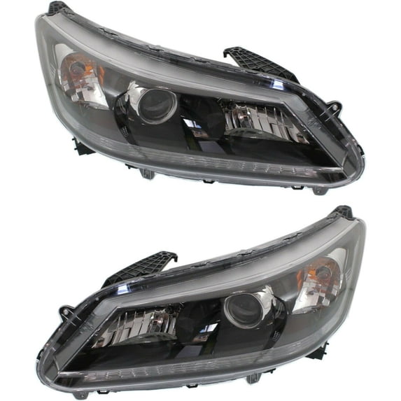 Geelife Headlight Set For 2013 Accord Sedan Sedan Left and Right With Bulb 2Pc