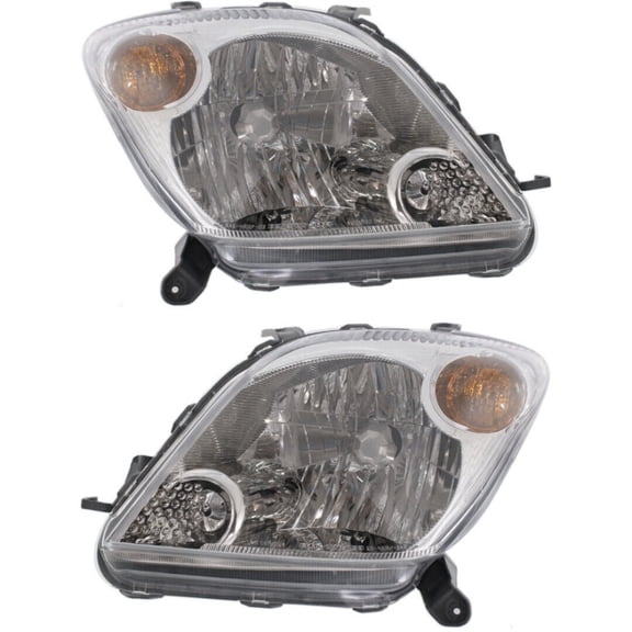 Geelife Headlight Set For Scion 2004-2005 xA Base Hatchback Left and Right 2Pc