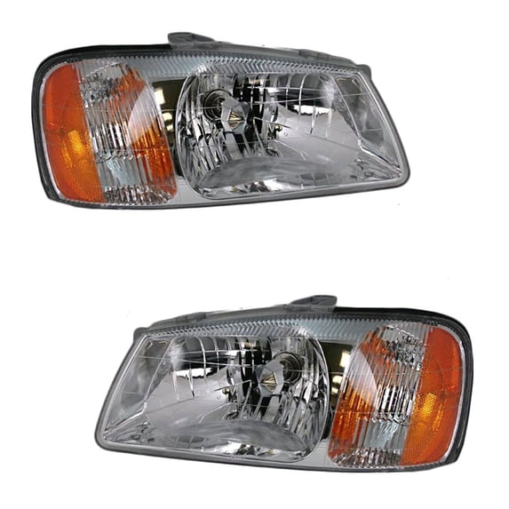 Geelife Headlights Headlamps Set Left & Right For Hyundai 00-02 Accent
