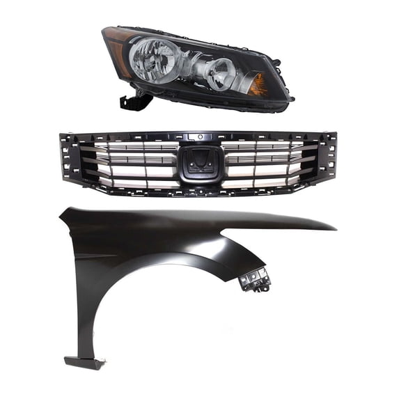 Geelife Kit Headlight Driving Head light Headlamp Passenger Right Side Hand Sedan