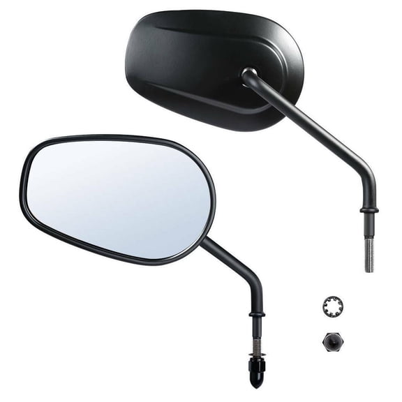 Geelife Matte Black Rearview Mirrors Harley Heritage Softail Deluxe Dyna Fat Bob