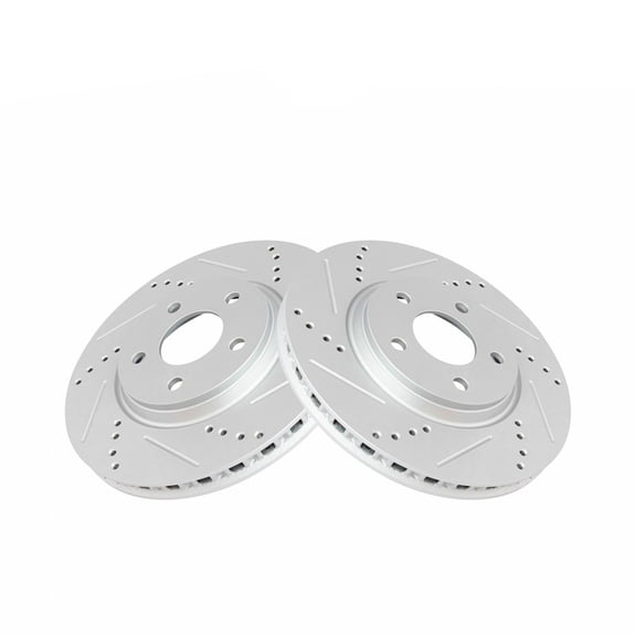 Geelife Performance Drilled & Slotted Front Coated Brake Rotor Pair for Saturn