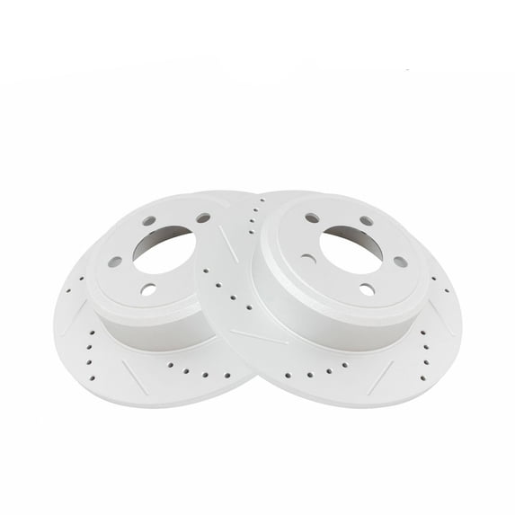 Geelife Performance Drilled Slotted Rear G-Coated Brake Rotor Pair For Chrysler Dodge