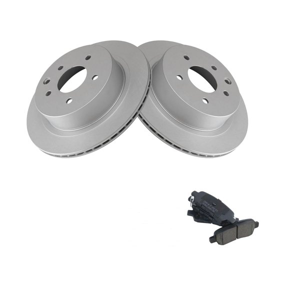 Geelife Rear Brake Coated Rotor & Ceramic Pad Kit w/Fluids for Nissan 350Z