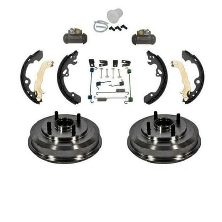 Geelife Rear Brake Drums Brake Shoes with Hardware & Bleeding Kit For 00-08 Focus