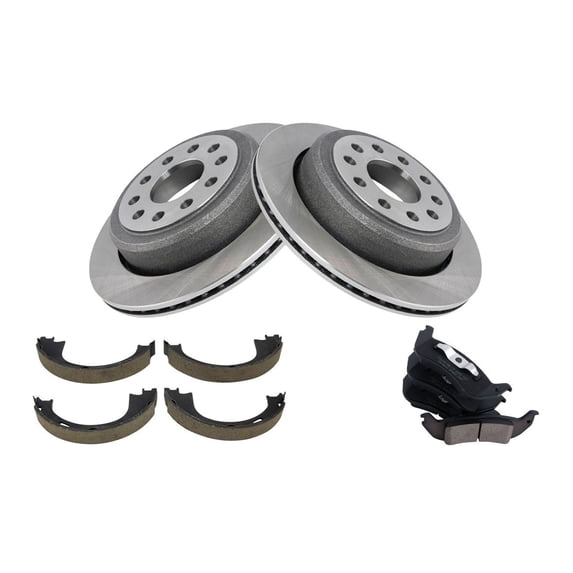Geelife Rear Ceramic Brake Pad & Rotor Kit Fits 2005-2011 Lincoln Town