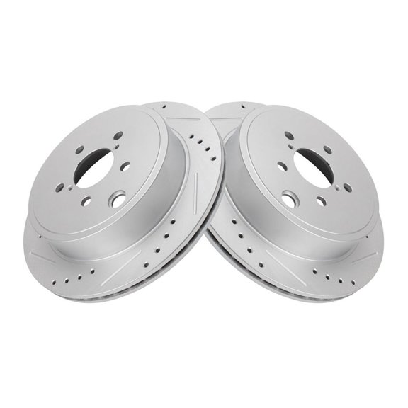 Geelife Rear Drilled Slotted Coated Brake Rotor Set for Toyota Scion
