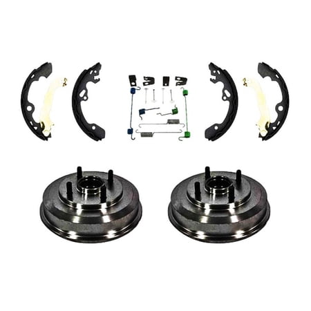 Geelife Rear Drums with Bearing Assembly Brake Shoes & Hardware For Ford 2000-2008