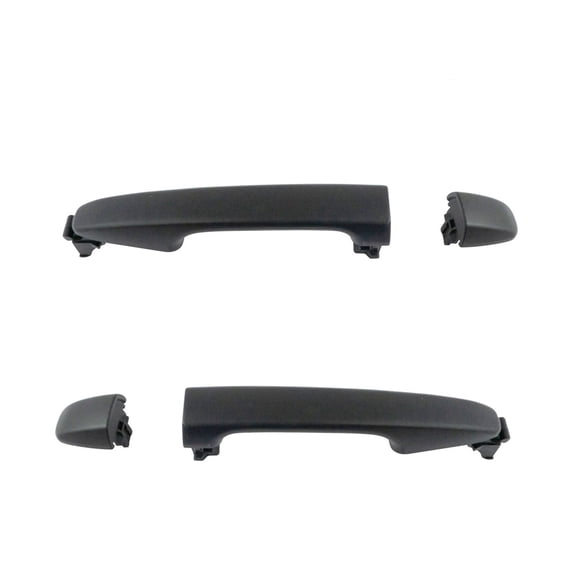 Geelife Rear Exterior Outside PTM Black Door Handle Driver Passenger Pair 2pc For Camry