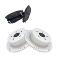 thumbnail image 1 of Geelife Rear Posi Metallic Brake Pad & Performance Drilled Slotted Rotor Kit, 1 of 8