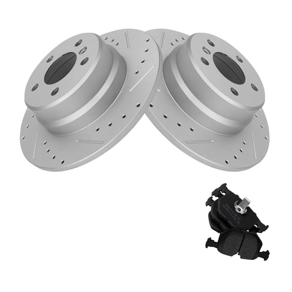 Geelife Rear Semi Metallic Brake Pad & Performance Rotor Kit For 00-06 X5 SUV