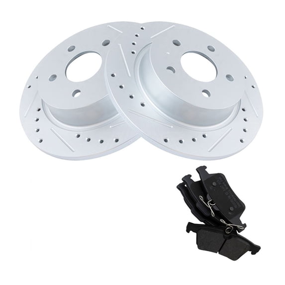 Geelife Rear Semi Metallic Brake Pad & Performance Rotor Kit w/Chemicals