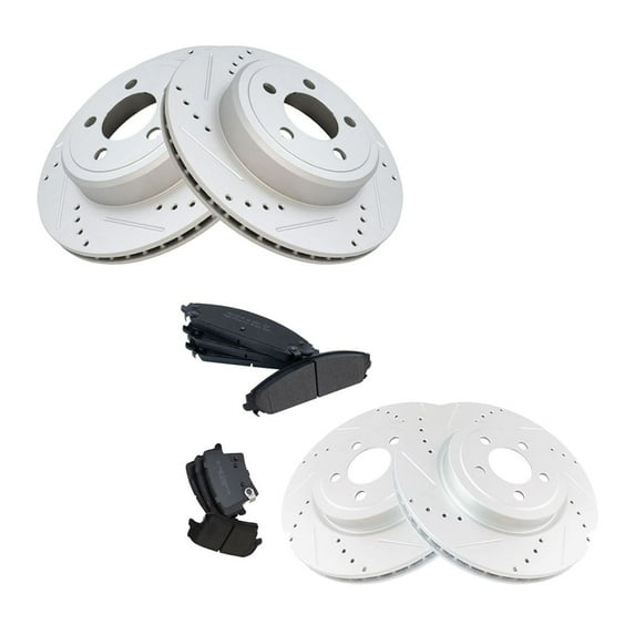 Geelife Rotor & Brake Pad Metallic Performance Front Rear Kit w/Chemicals