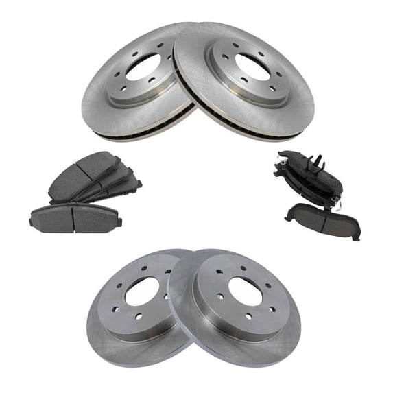 Geelife Rotor & Brake Pad Posi Ceramic Front & Rear Set for Nissan Armada Titan