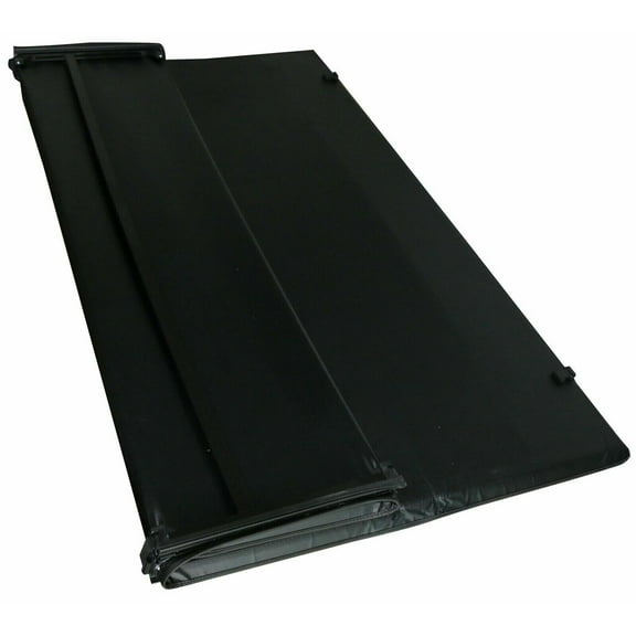Geelife Tri-Fold 5.5FT Truck Bed Soft Tonneau Cover For 09-14 Ford F-150 Black On Top