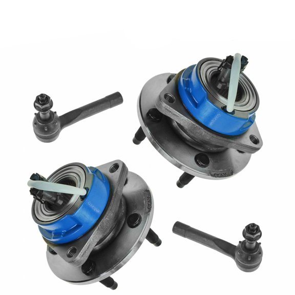Geelife Wheel Hub & Outer Tie Rod Kit Front Set of 4 For Chevrolet Oldsmobile Pontiac