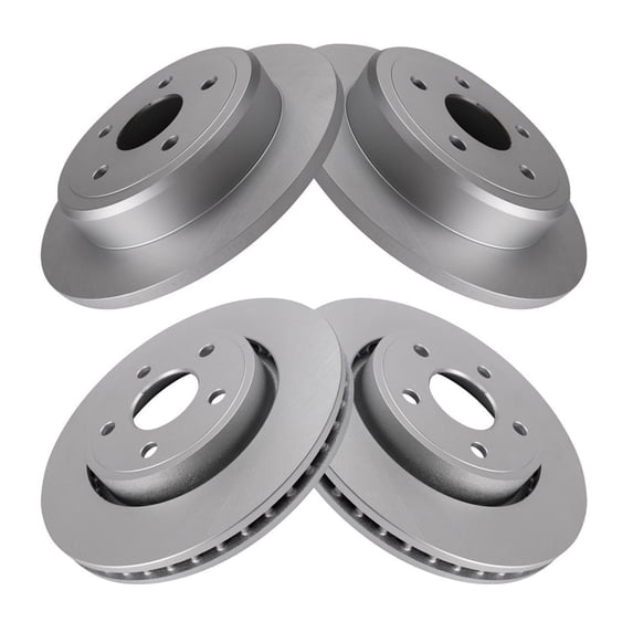 Geelife For 06-10 Commander 05-10 Grand Cherokee Front & Rear Brake Coated Rotor Kit
