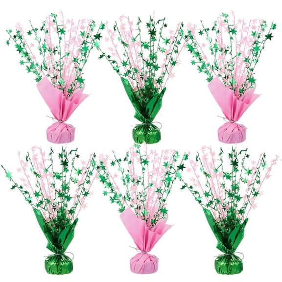 Geelin 6 Pack Witch Theme Party Supplies Pink and Green Metallic Foil Spray Centerpiece Star Table Decoration for Birthday Wedding Anniversary Graduation Holiday Party Supplies Decor Y101