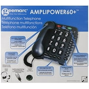 Geemarc Ultra Amplified Corded Telephone, Loudest Telephone Available, Black