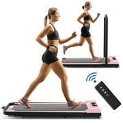 Geemax 2 in 1 Folding Treadmill, 3.0HP Under Desk Treadmill for Home, 265lbs Capacity 0.67.5MHP with APP & LCD Display, Portable Treadmill for Home, Office, Gym