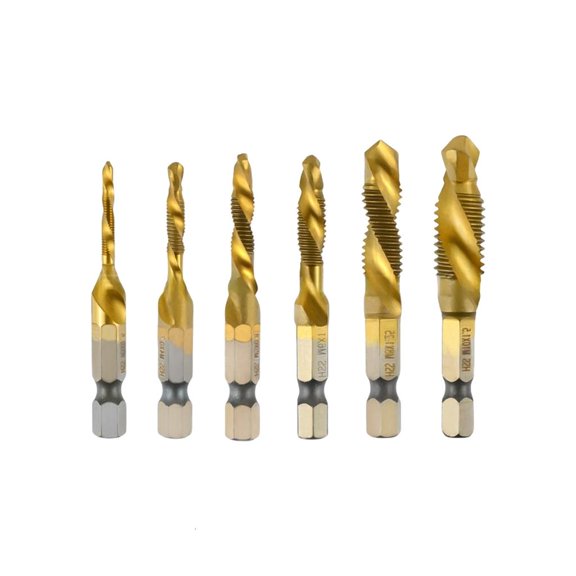 Geemin 1/4 Hexagonal Shank Spirals Tap Drill Steel Screw Thread Tap Tool