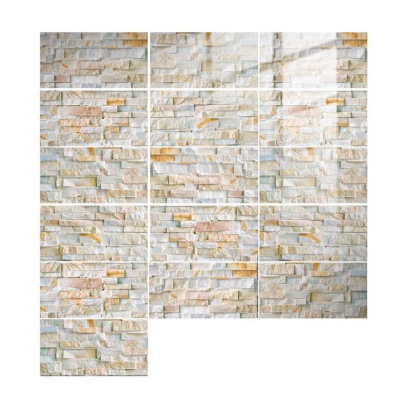 Geemin 1 Set Peel and Stick Tile Sticker Water-proof Floor Bathroom Sticker Made of PVC Composite for Room Bathroom Kitchen