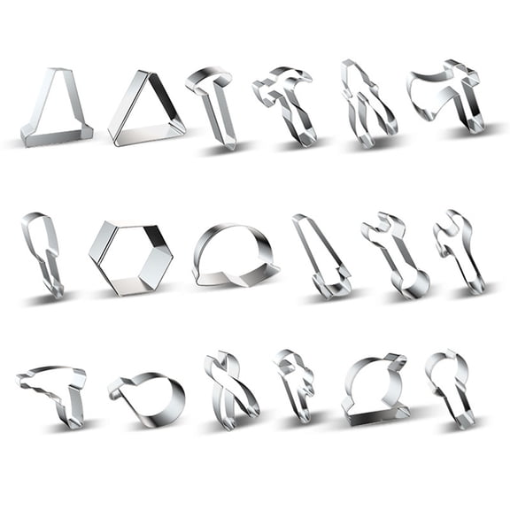 Geemin 1 Set Stainless Steel Construction Cookie Cutters Set Gadgets Cookie Cutter Set Hammer Cookie Cutter Wrench Cookie Molds