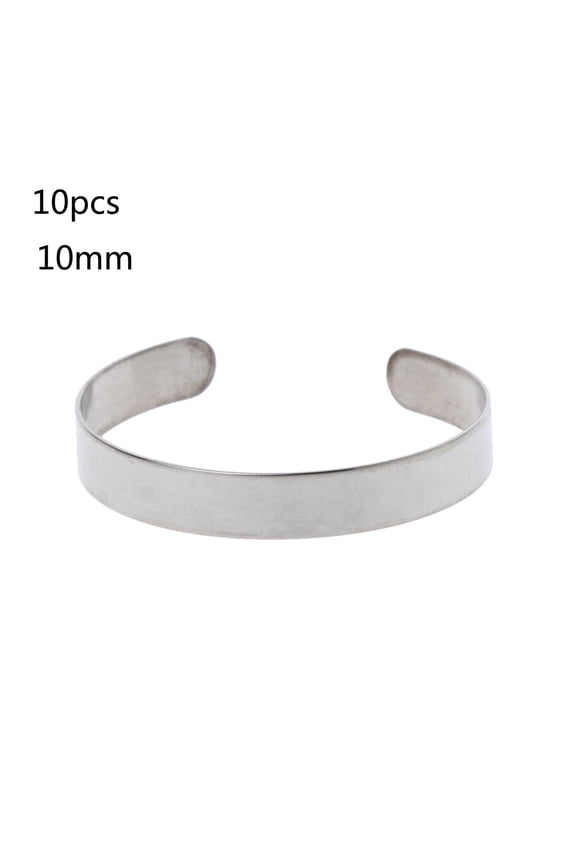 10 Pcs/Set Bracelet Blanks Stainless Steel Blank Bracelet for Titanium Cuff Bangle Bracelet for DIY Jewelry Maki