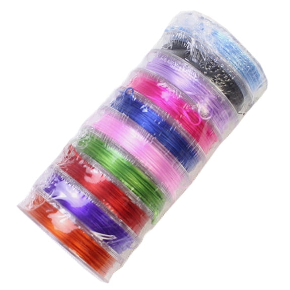 Geemin 10 Rolls 150m Crystal String 0.8mm Handmade Thread Elastic String Line Stretchy Bracelet String Bead Cord for Beading